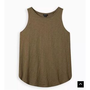 Torrid Army Green Classic Fit Heritage Slub Crew Neck Tank 6X